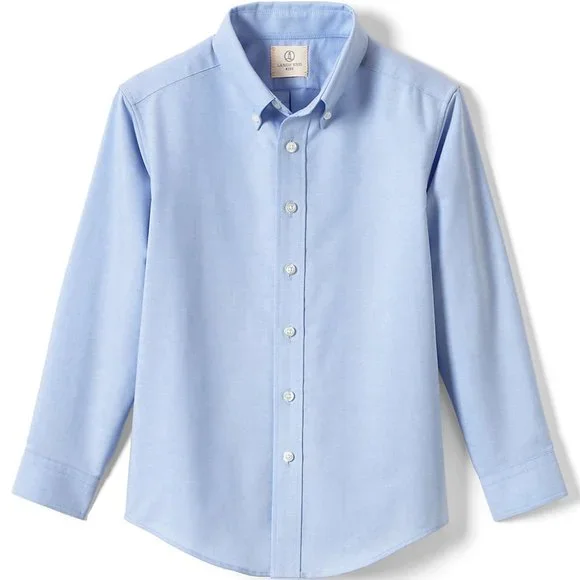 Lands' End | Shirts & Tops | Lands End School Uniform Ls Solid Oxford Dress  Shirt Blue Nwt | Poshmark